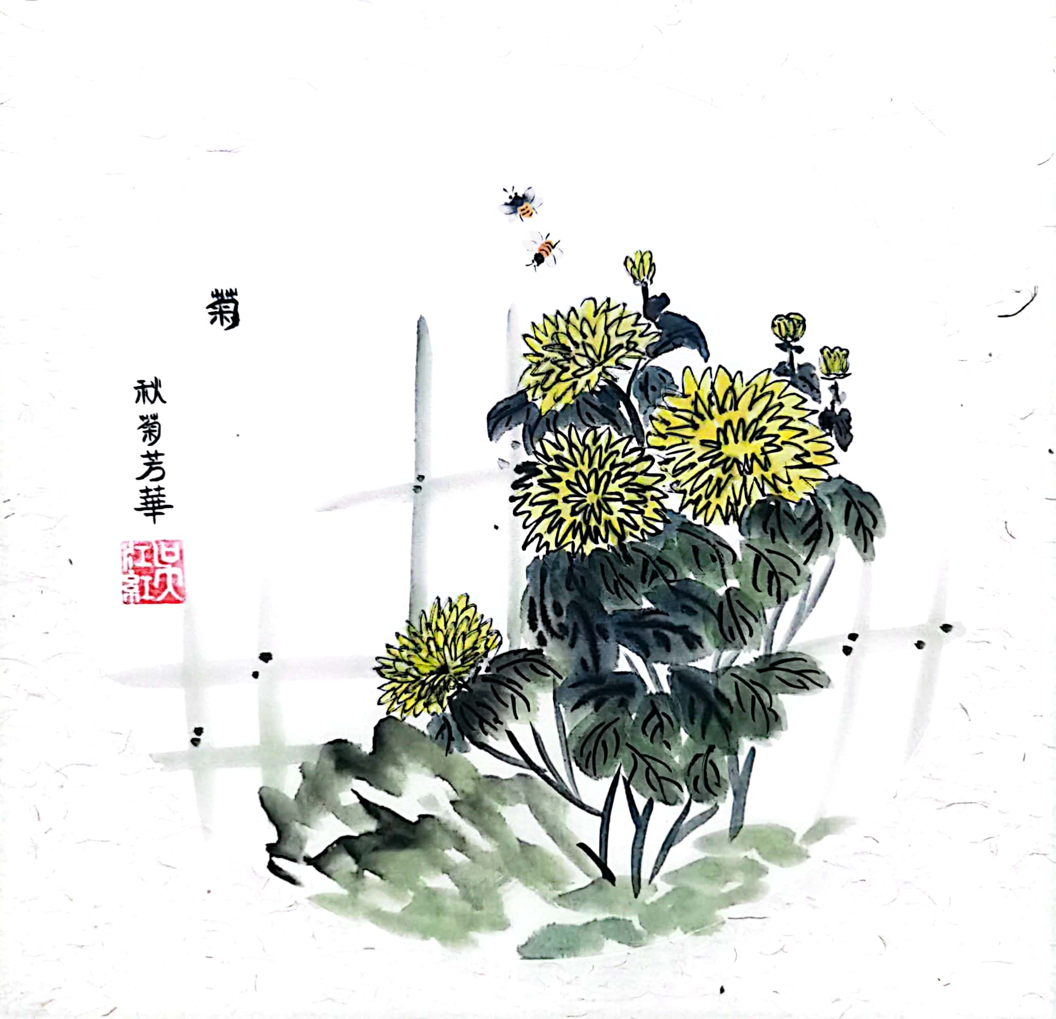 畫“梅蘭竹菊”君子氣節(jié)  揚干凈清爽廉潔之風